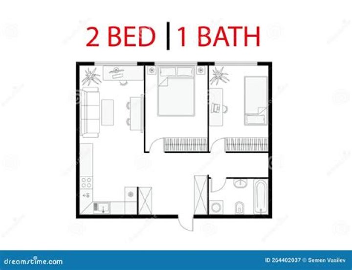 2 Bedroom Flat Plan Drawing PDF Download – Instant Floor Plan
