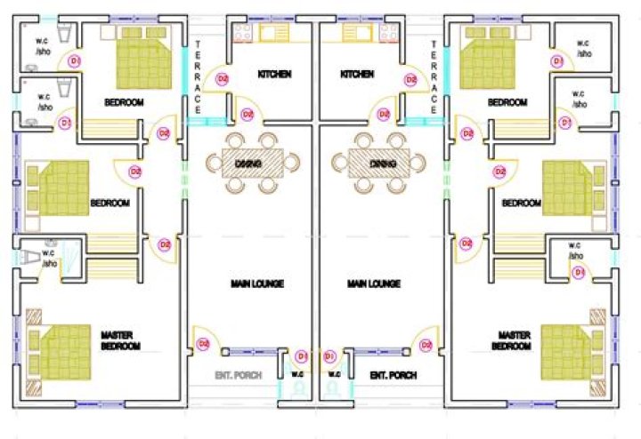 2 Bedroom Semi Detached House Plans PDF – Download Free Blueprints