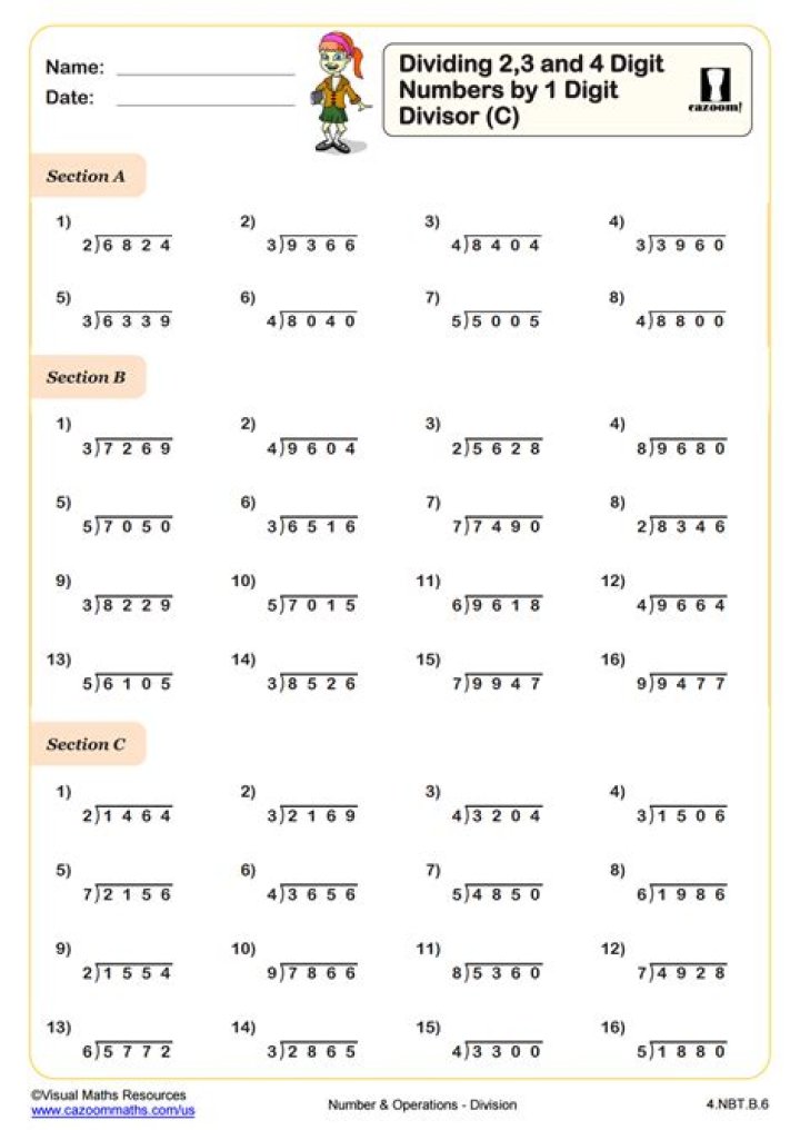 2-Digit by 1-Digit Division Worksheets PDF – Instant Printable Practice