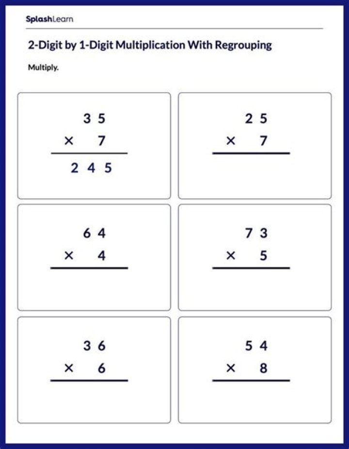 Free 2-Digit by 1-Digit Multiplication Worksheets PDF – No Regrouping Practice