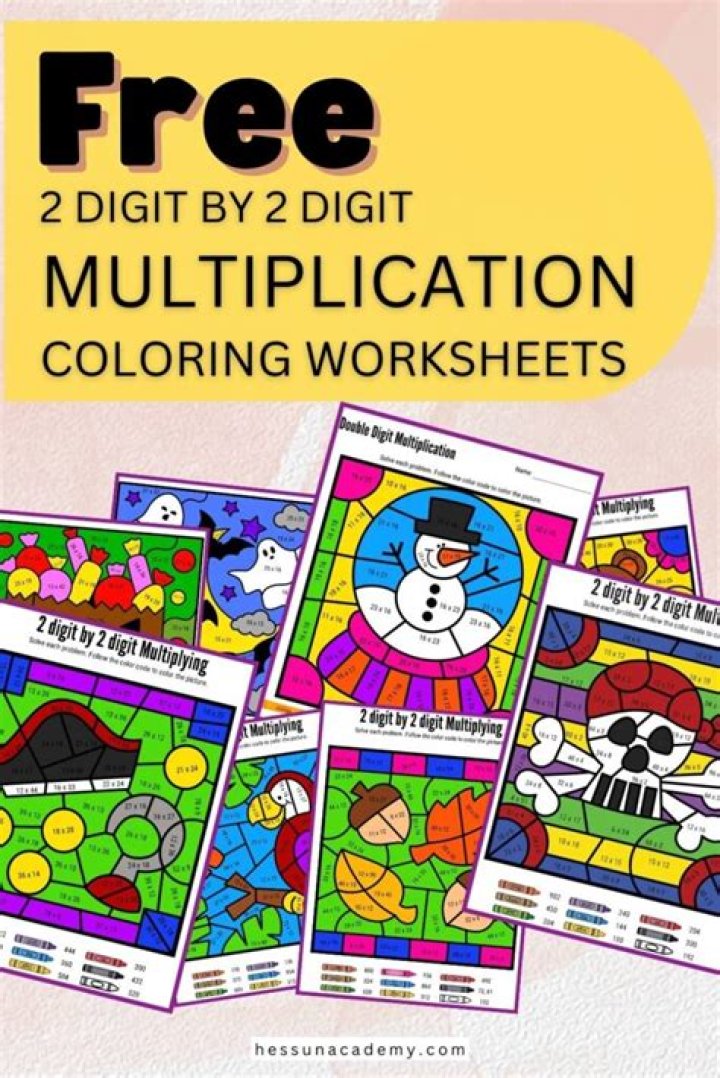 Free 2 Digit by 2 Digit Multiplication Coloring Worksheets PDF