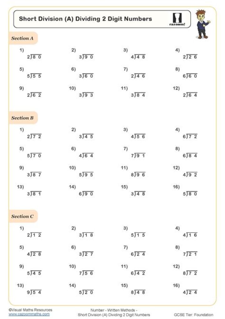 Free 2-Digit Division Worksheets PDF for Easy Math Practice