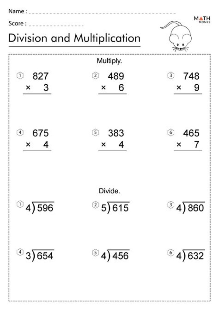 Free 2-Digit Multiplication and Division Worksheet PDF for Easy Practice