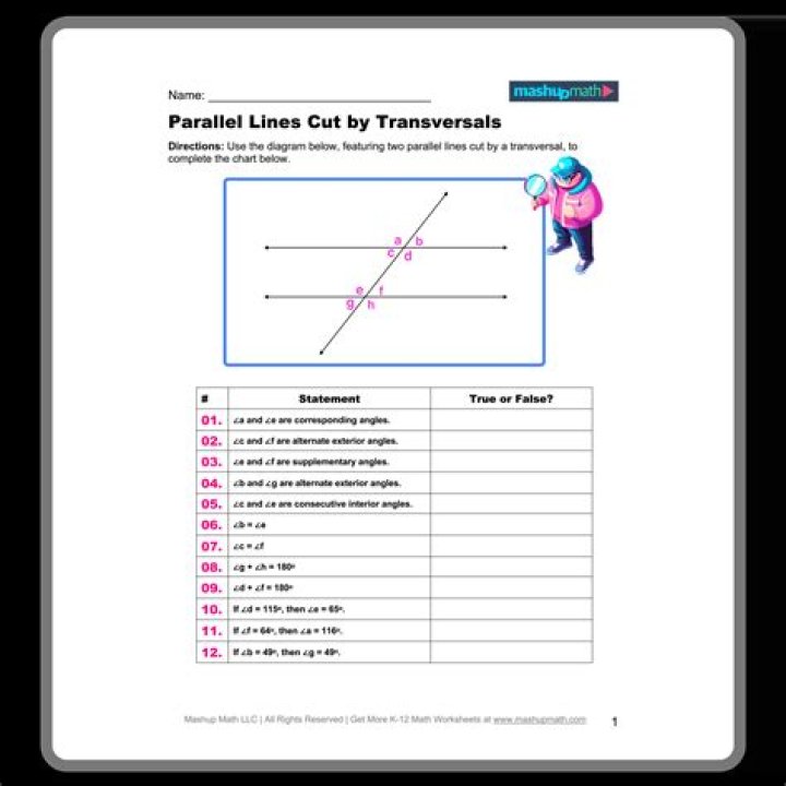 Free 2 Parallel Line Worksheet Kuta PDF for Math Practice