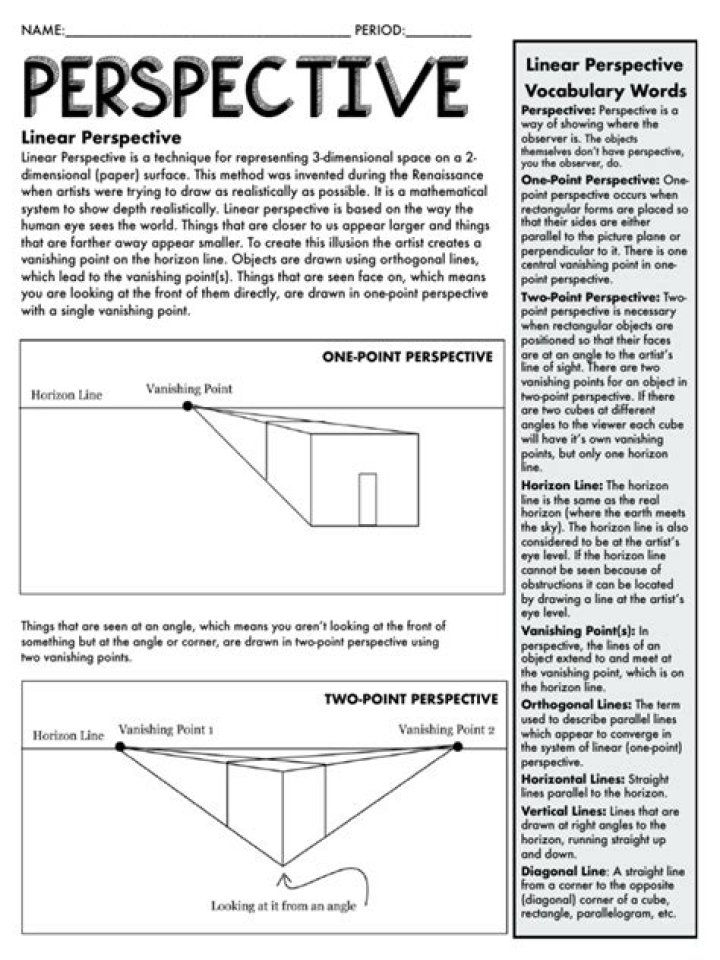 2-Point Perspective Worksheet PDF for Artists & Designers