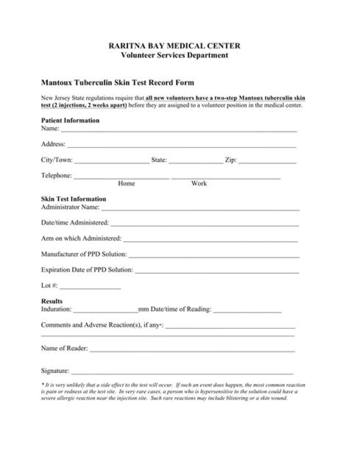 2-Step TB Test Form PDF – Quick & Accurate Diagnosis