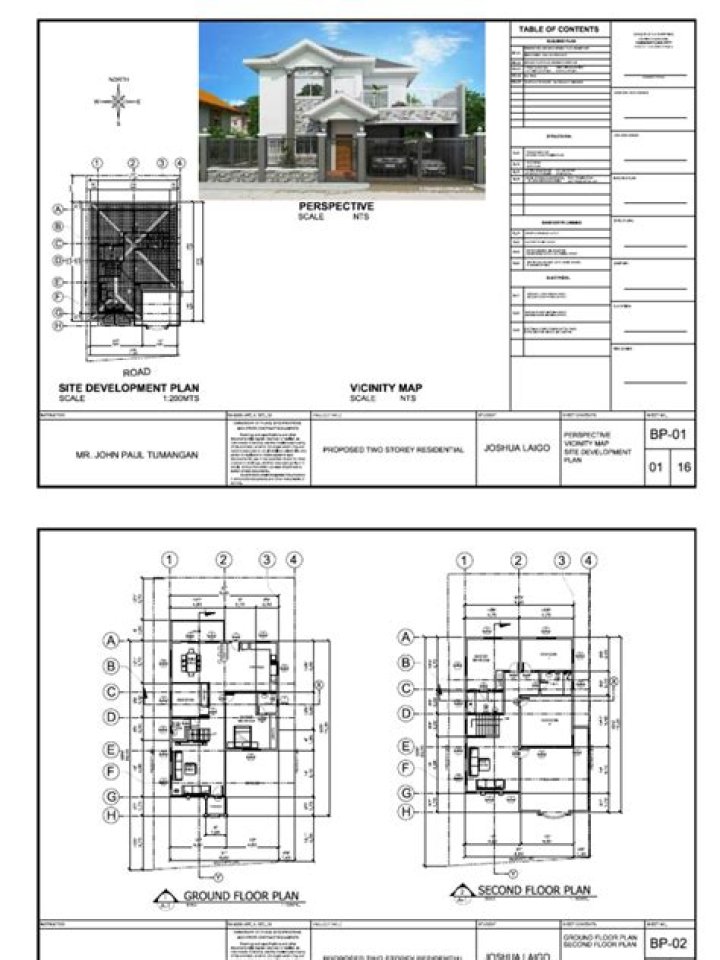 2-Storey Residential House Complete Plan PDF for Sale