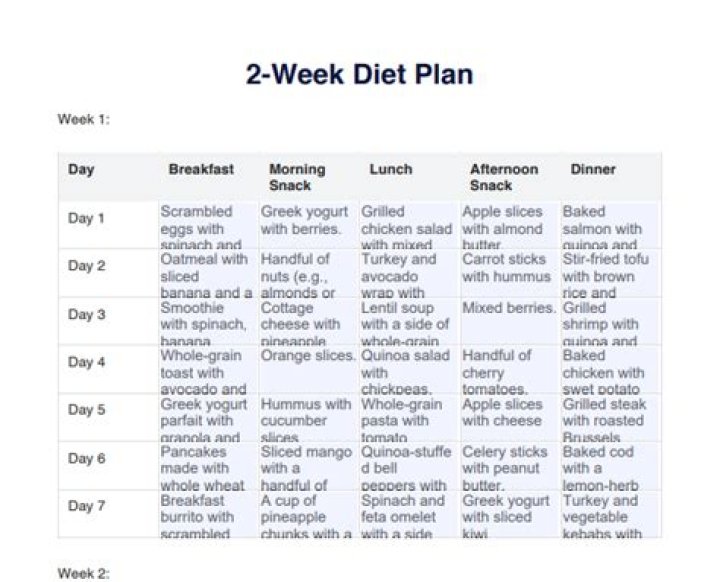 2 Week Diet Plan PDF Free Download – Lose Weight Fast