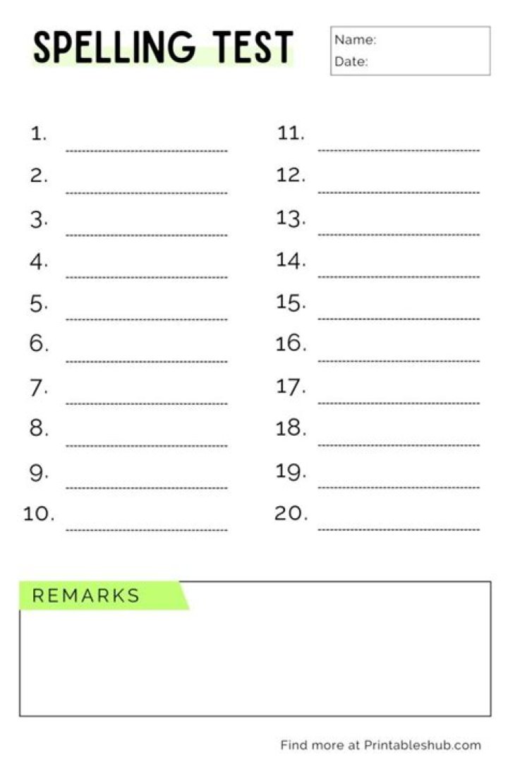 20-Word Spelling Test PDF: Practice & Improve Your Skills Fast