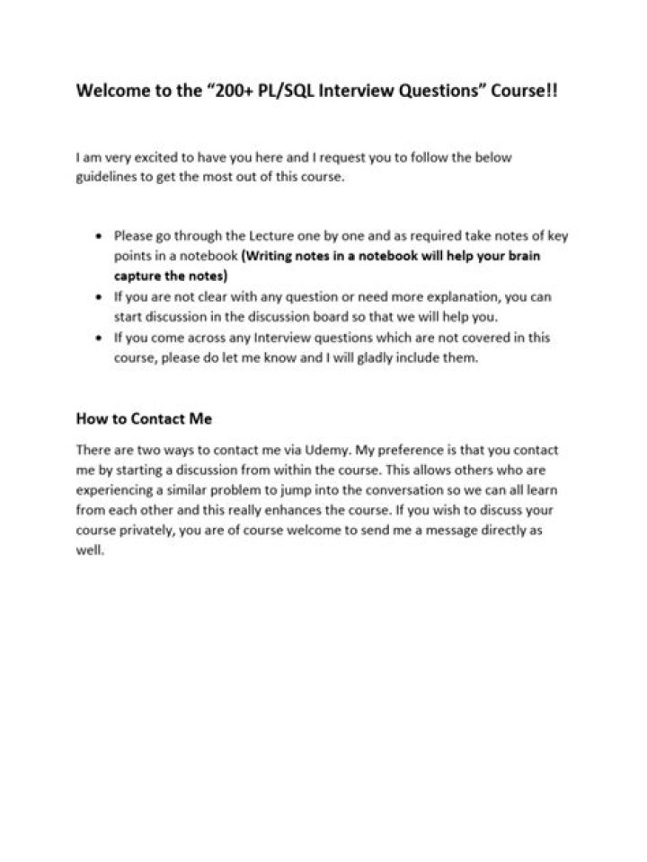 200 PL/SQL Interview Questions PDF for Job Success