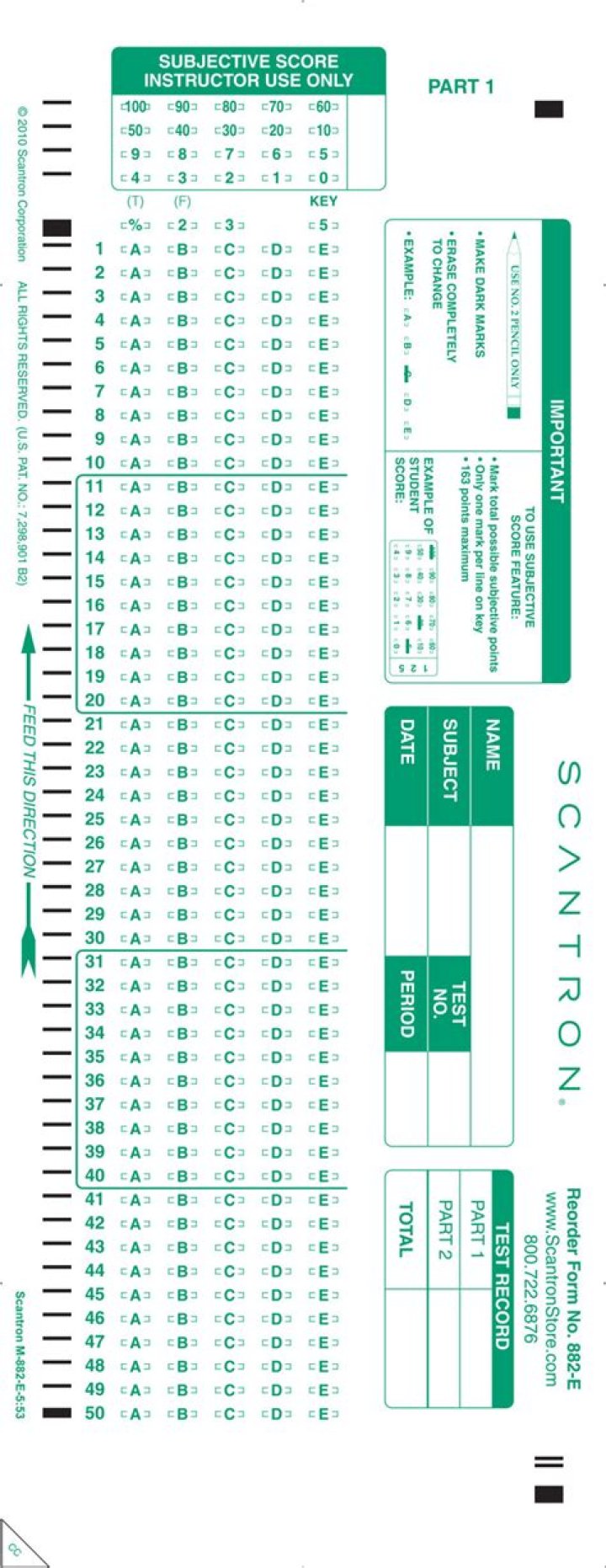 200 Question Scantron PDF for Instant Grading & Test Analysis