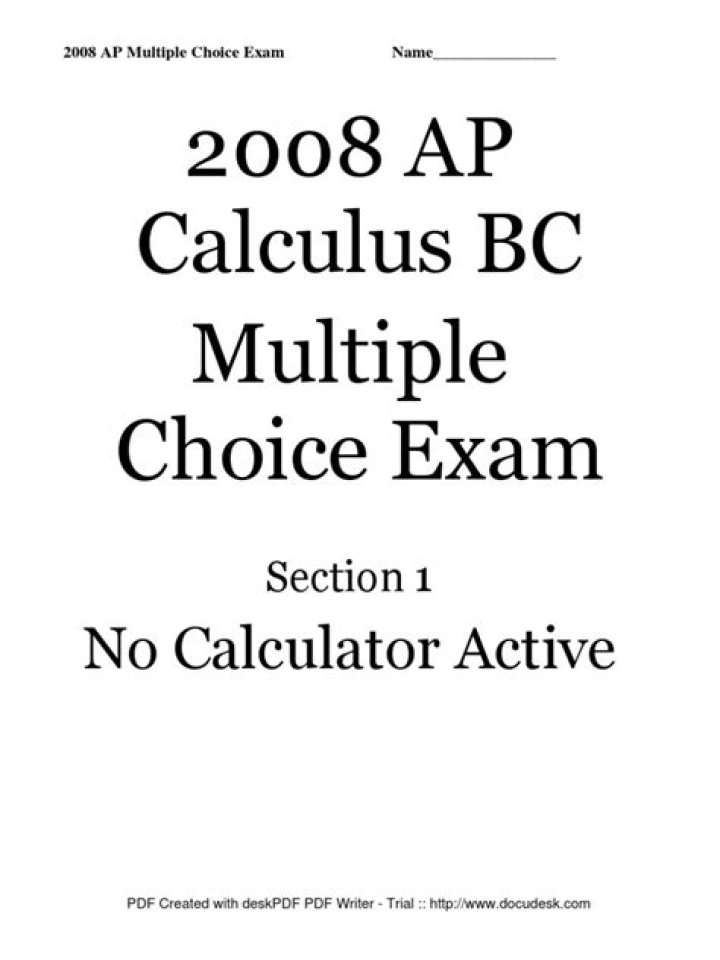 2003 AP Calculus AB Multiple Choice Questions PDF – Free Practice PDF
