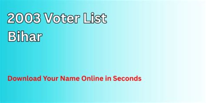 2003 Bihar Voter List PDF - Free Download
