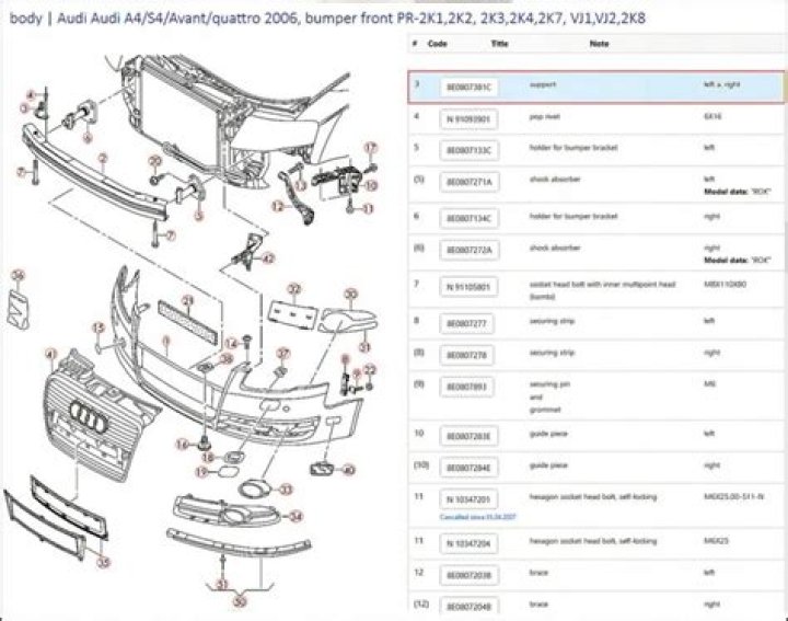 2007 Audi A4 Parts List PDF – Download Complete Repair Guide