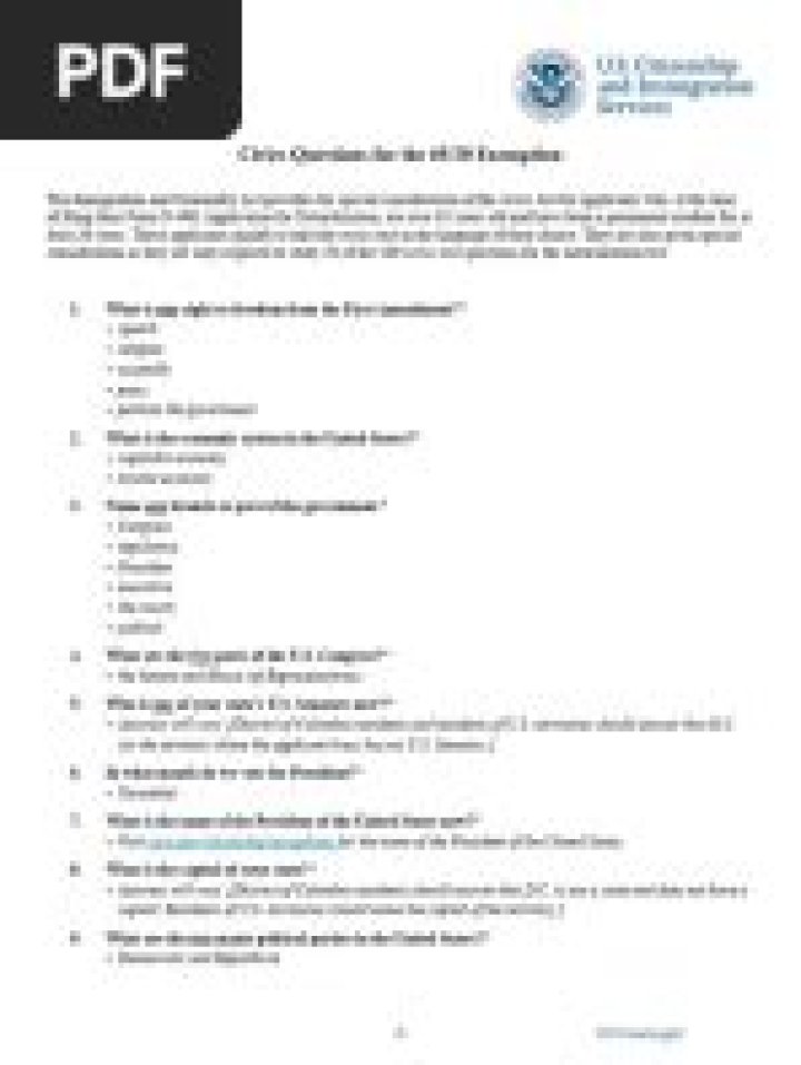 2008 Civic Test PDF: Official Study Guide & Test Format