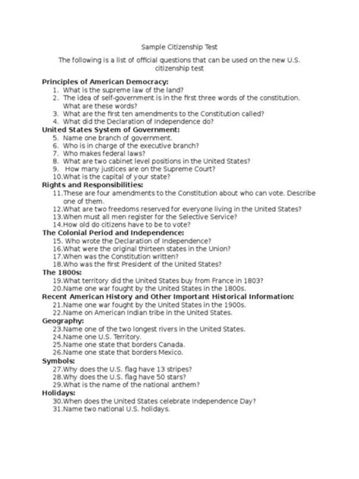 2016 Citizenship Test PDF: Complete Study Guide & Practice Questions