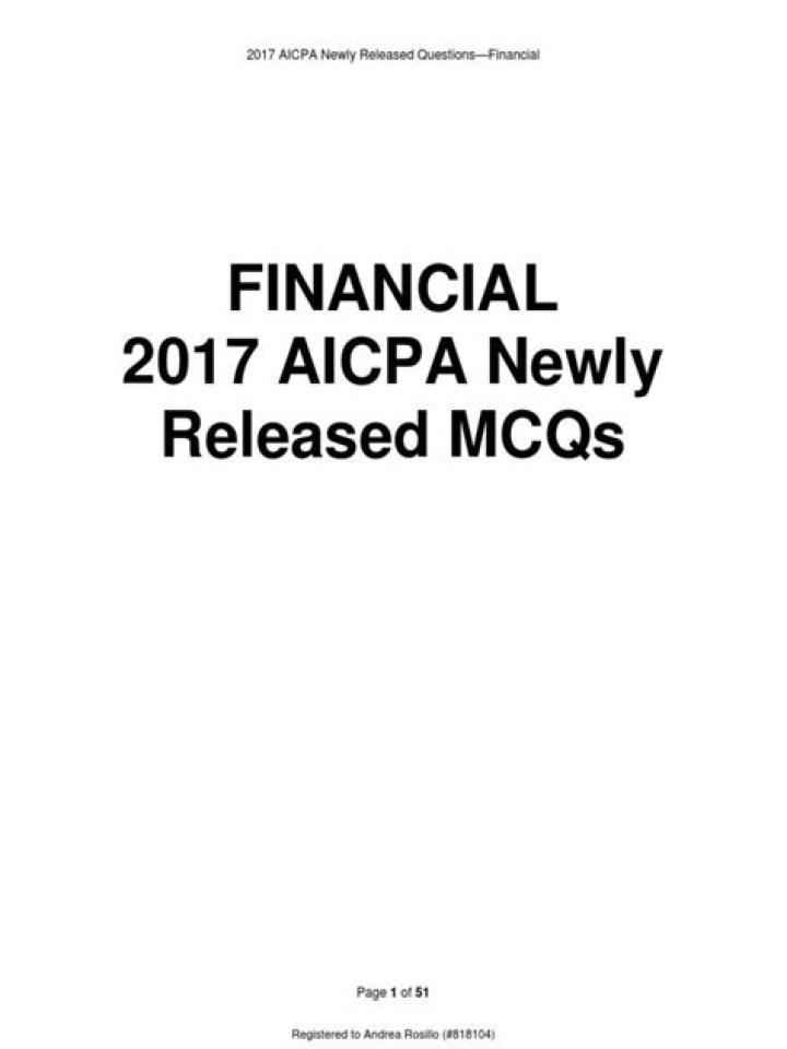 2017 AICPA Released Questions PDF: Official Study Guide