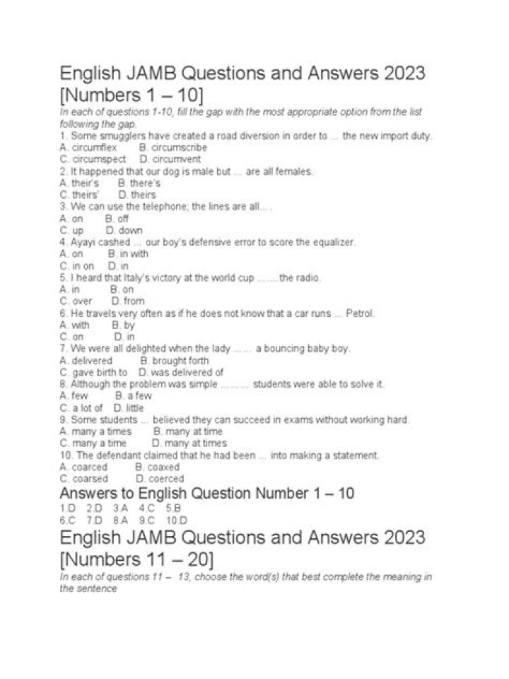 2017 JAMB Questions & Answers PDF – Full Exam Prep Guide