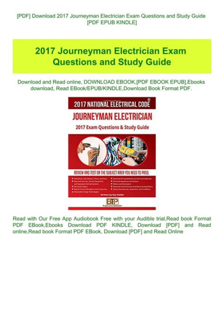 2017 Journeyman Electrician Exam Questions & Study Guide PDF Download