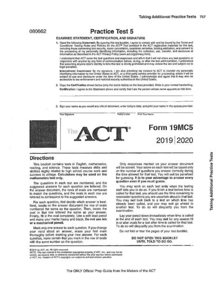 2018 ACT Practice Test PDF – Free Download Now