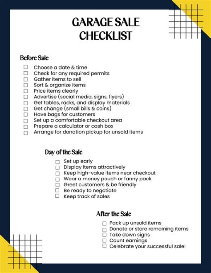 2018 Garage Sale Price List PDF – Save Big on Used Items