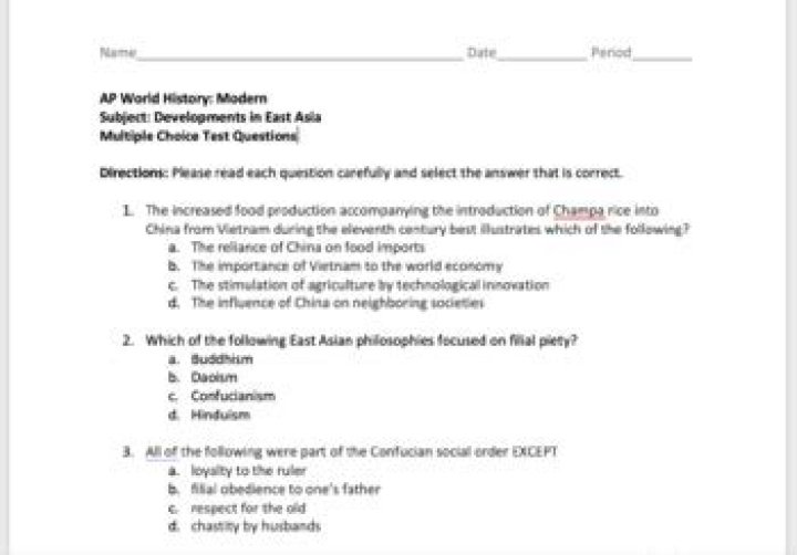 2018 SAT World History Test PDF – Full Practice Exam with Answers