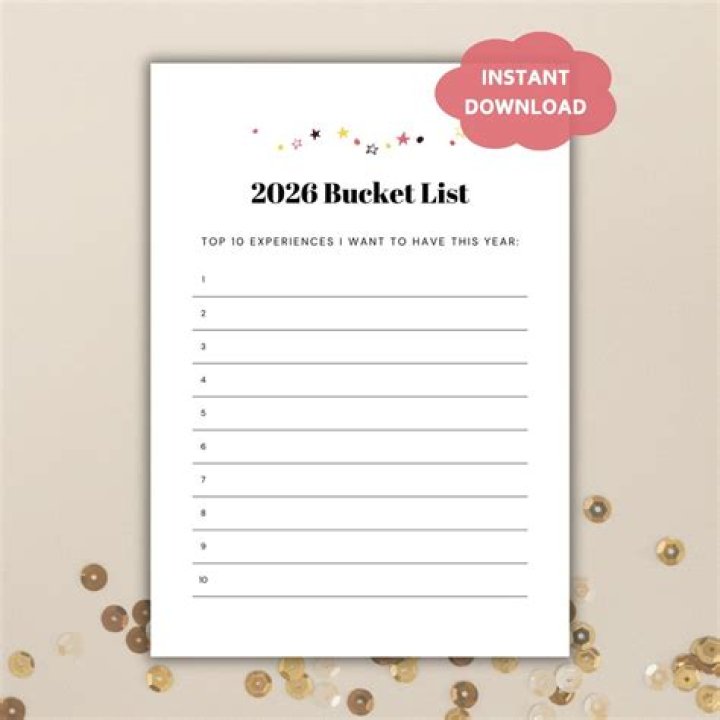 2019 Bucket List Template PDF – Download Free Printable Checklist