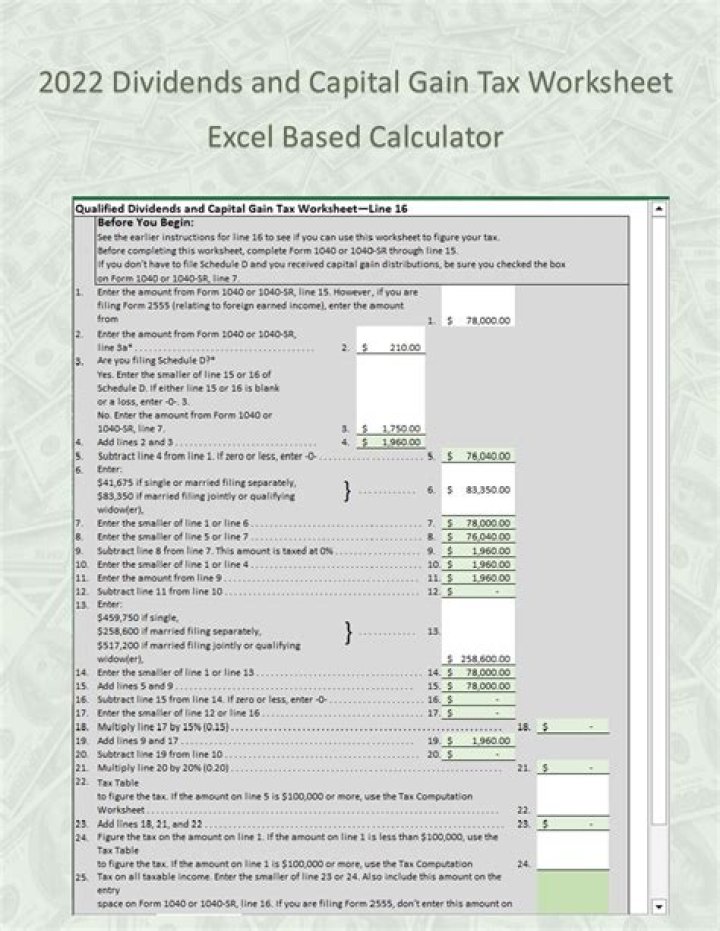 2019 Qualified Dividends & Capital Gains Tax Worksheet PDF for 2019