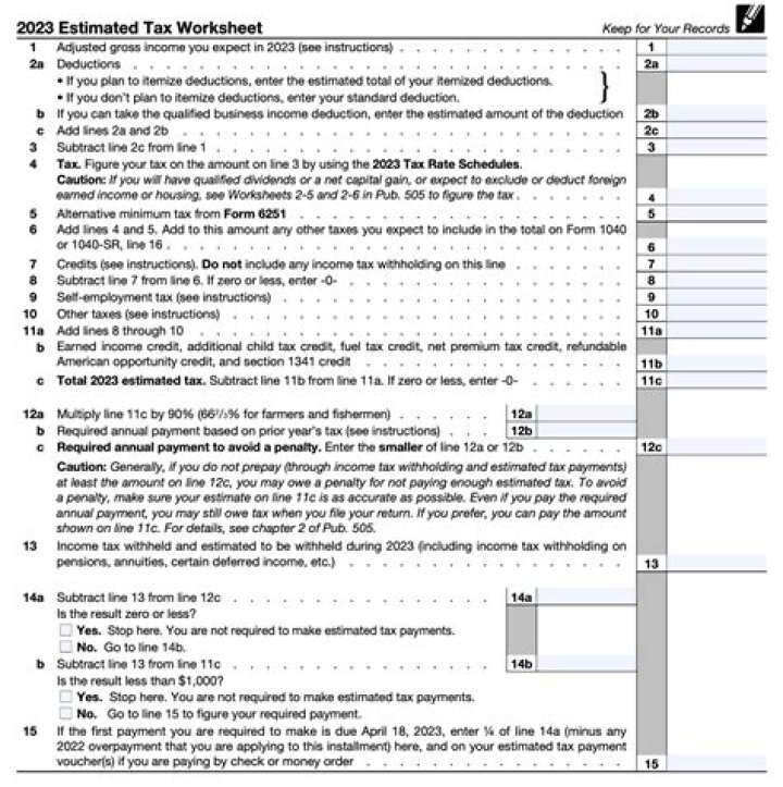 2020 California Estimated Tax Worksheet PDF – Free Download