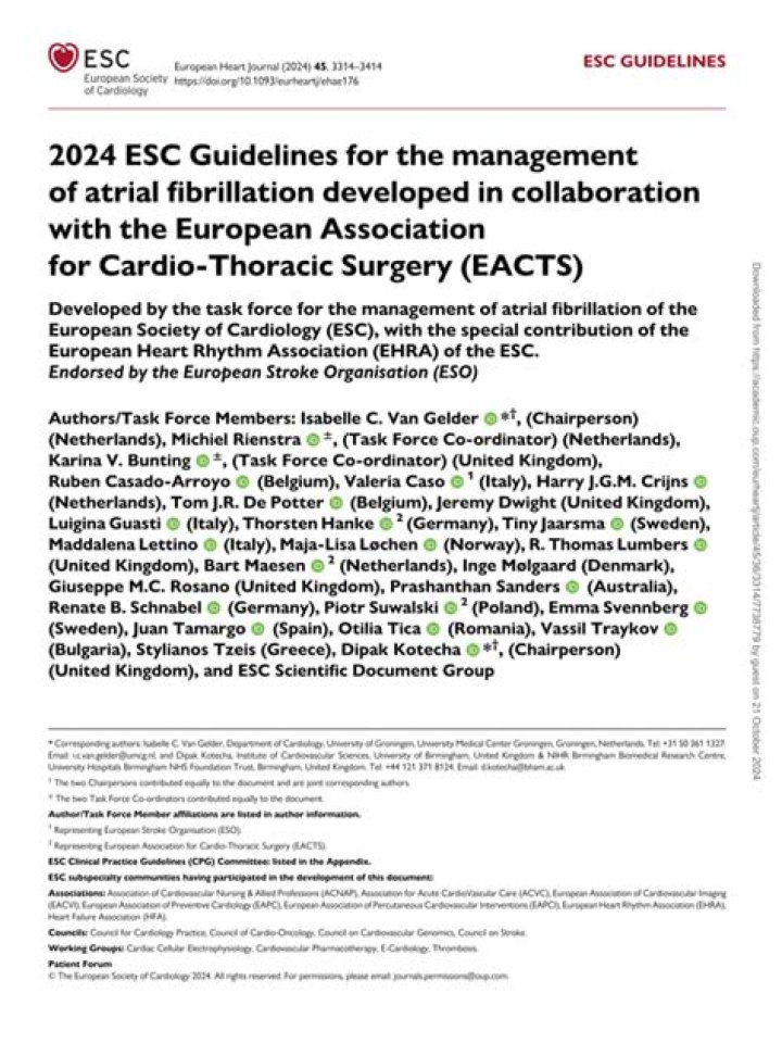 2020 ESC Guidelines for Atrial Fibrillation Diagnosis and Management – PDF Guide
