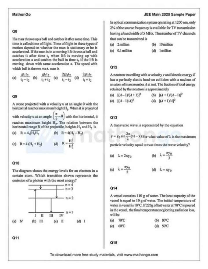 2020 JEE Mains Question Paper PDF – Download Exam Paper Now