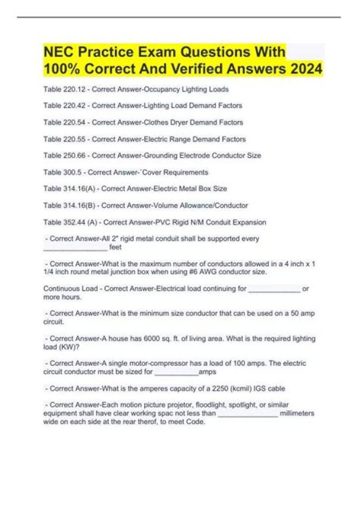 2020 NEC Exam Questions & Answers PDF – Complete Study Guide