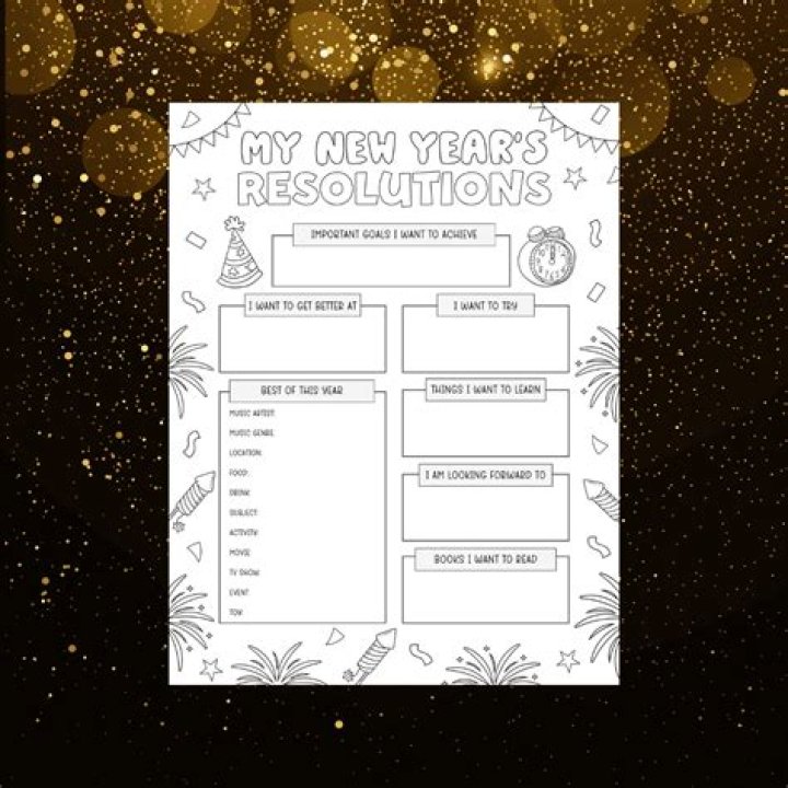 2020 New Year's Resolution Worksheet Printables PDF – Free Download