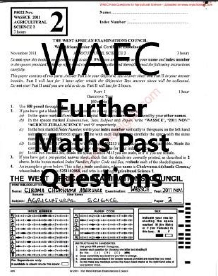 2021 WAEC Further Mathematics Questions & Answers PDF