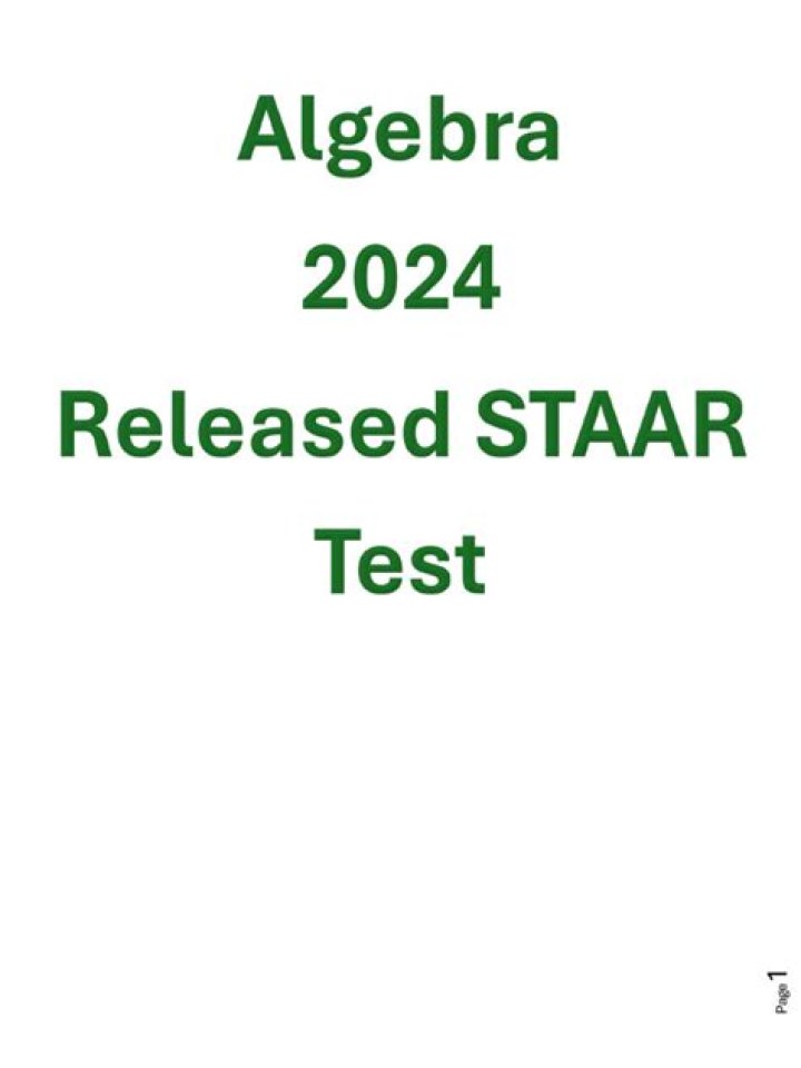 2024 Algebra 1 STAAR Test Practice PDF with Answers