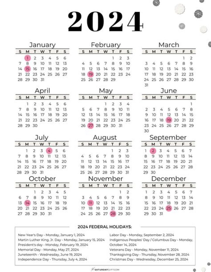 2024 Holidays List PDF: Complete Calendar Guide 2024