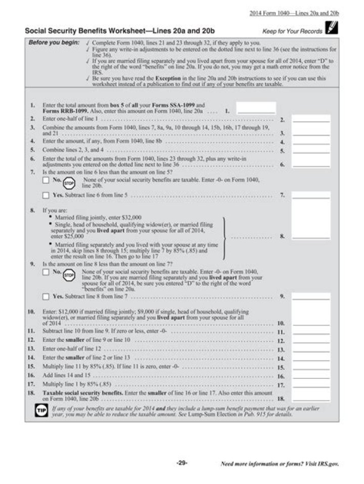 2024 Social Security Worksheet PDF – Download Free Form