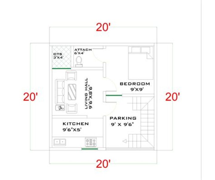 20x20 House Plans PDF – Affordable Small Home Designs Download