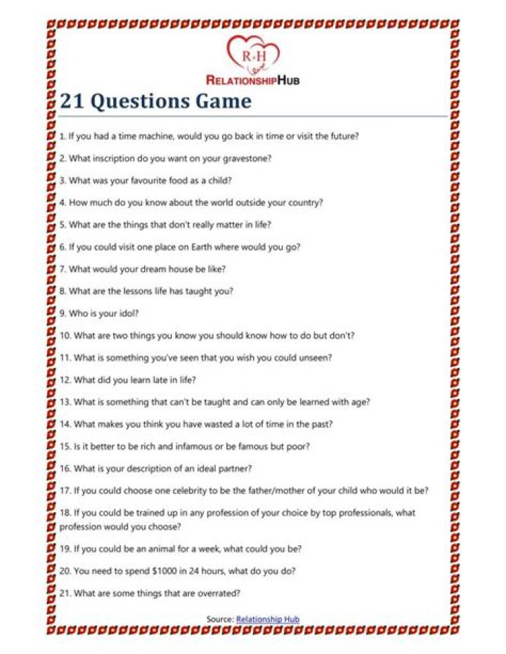 21 Questions Game PDF: Fun Interactive Printable Quiz