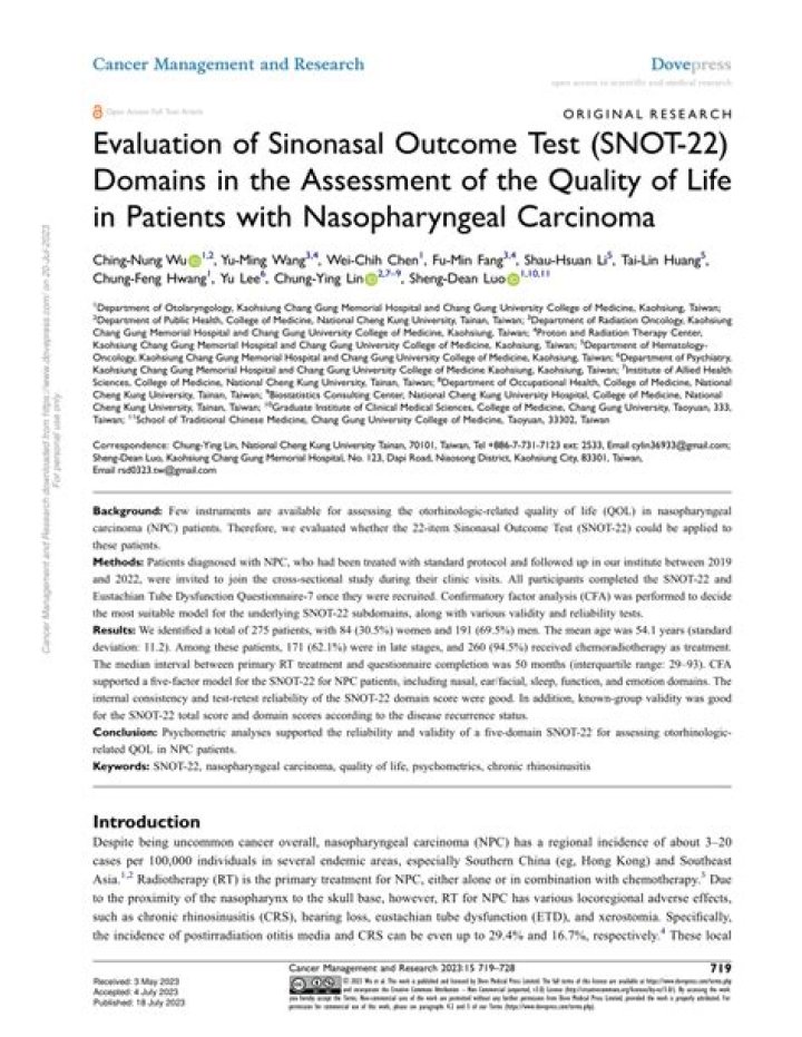 22 Item Sinonasal Outcome Test PDF: Complete Clinical Assessment Tool