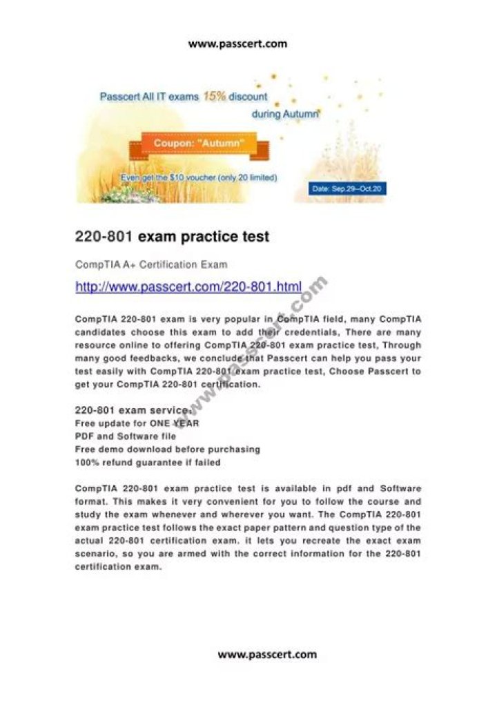 220 801 Practice Test PDF – Official Exam Simulation