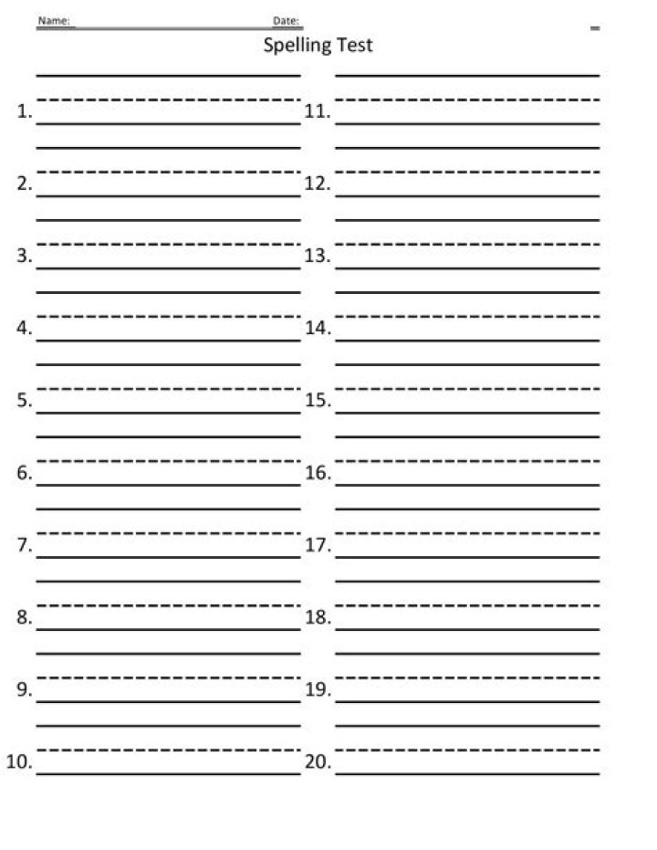 25-Word Spelling Test Template PDF: Perfect for Quick Vocabulary Practice