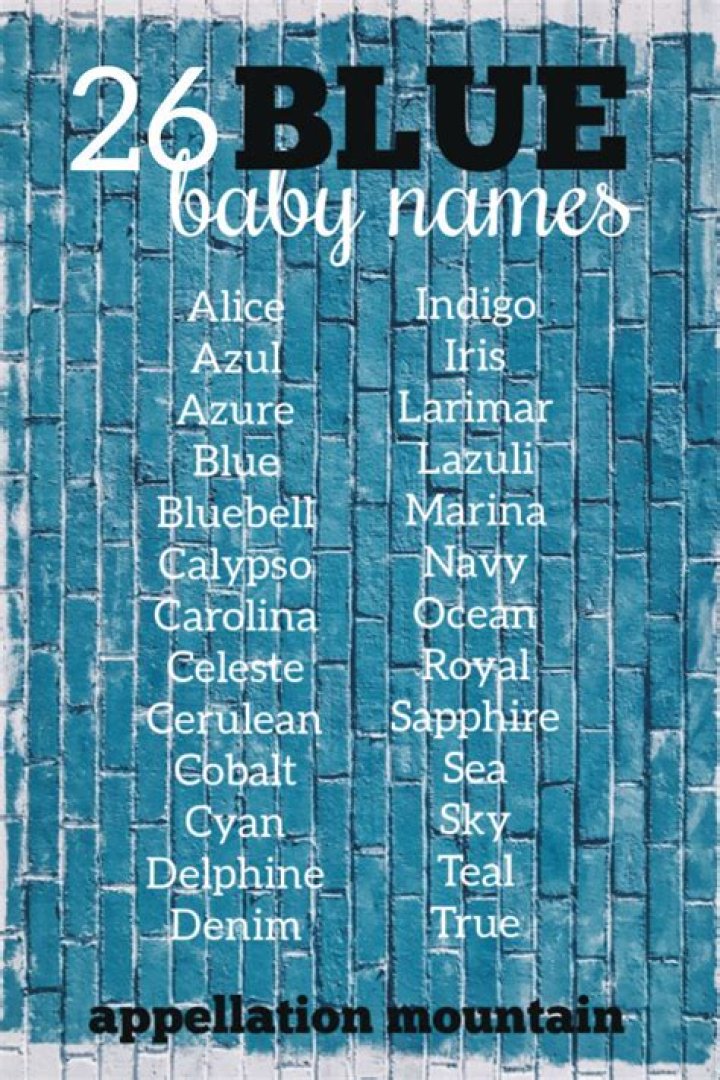 26 True Blue Baby Names Appellation Mountain British baby names, Cool last names, Baby names