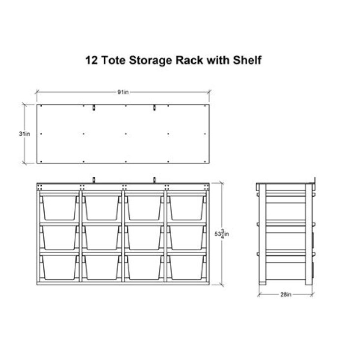 27-Gallon Tote Storage Rack Plans PDF – Efficient Bulk Storage Solutions