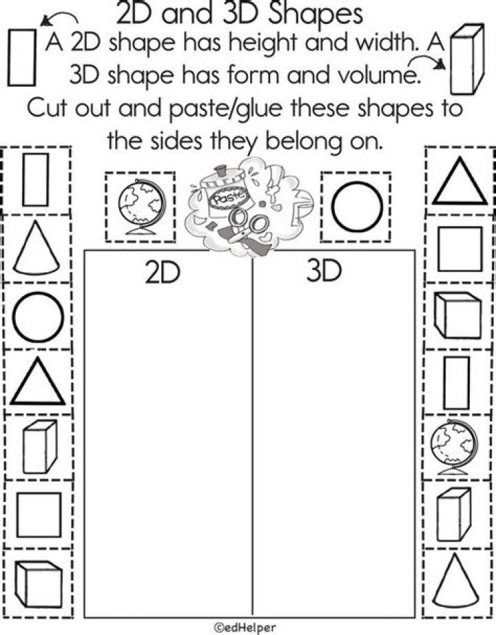 Free 2D and 3D Shapes Worksheets PDF for Grade 1