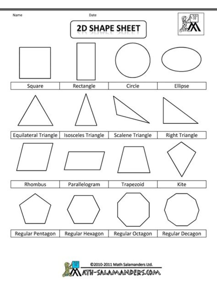 Free 2D Shapes Worksheet PDF – Perfect for Math Practice