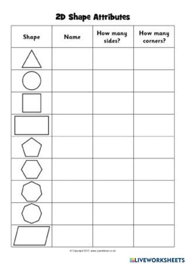 Free 2D Shapes Worksheets for 4th Grade PDF Download