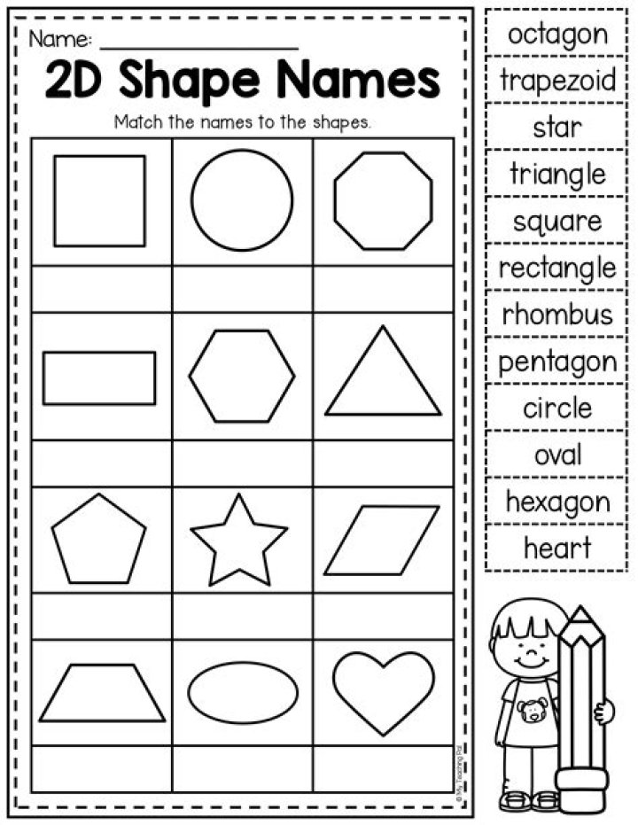 Free 2D Shapes Worksheets PDF for Kids & Students