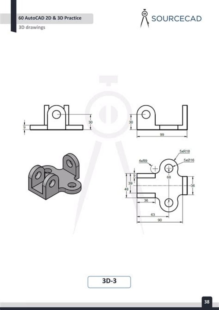2D to 3D Isometric Autocad Test PDF for Beginners