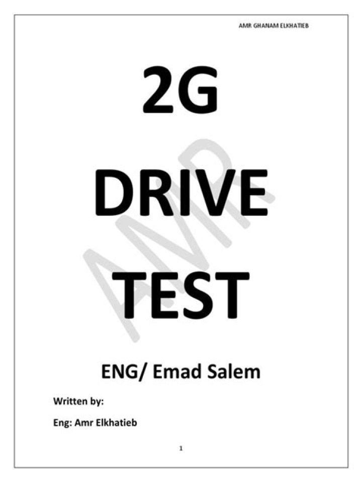 2G Drive Test PDF: Complete Guide for Passing Your Test